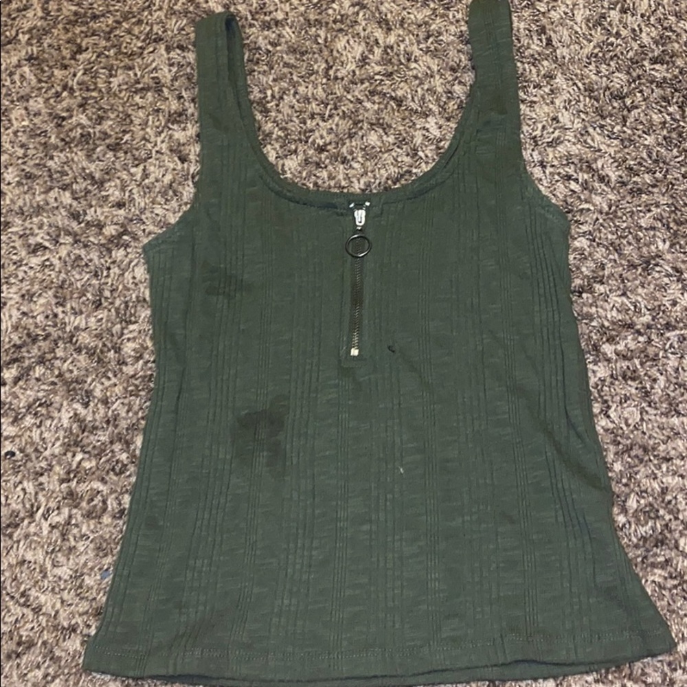 Aeropostale Green Crop Top W Zipper